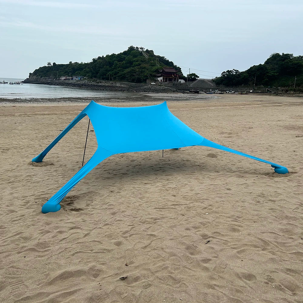 Beach Canopy with UPF50+ Protection | Water-Resistant & Wind-Stable | Fits 3-4 People | 200x200x170 cm