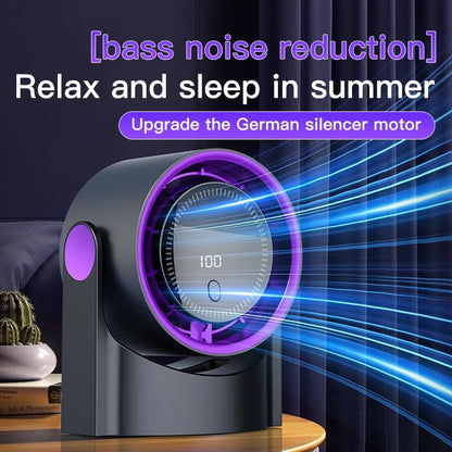 USB Bladeless Fan – Silent Table Fan with 100 Speed Settings