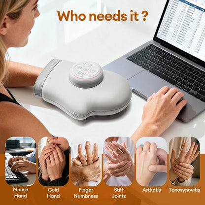 Electric Hand Massager with Heat – Air Compression for Fingers and Wrists