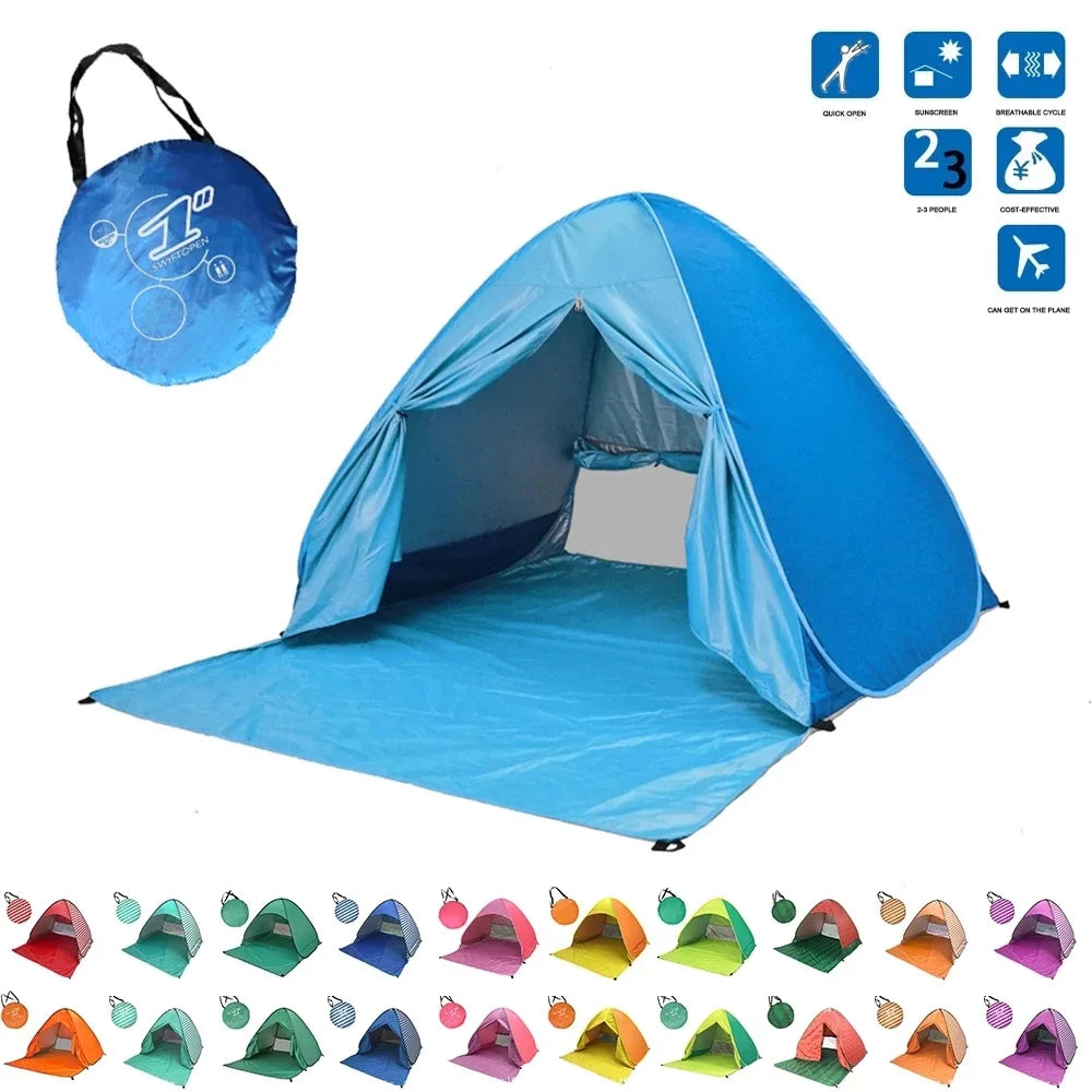Ultralight Beach Tent with Full Shade – Automatic Pop-Up Design