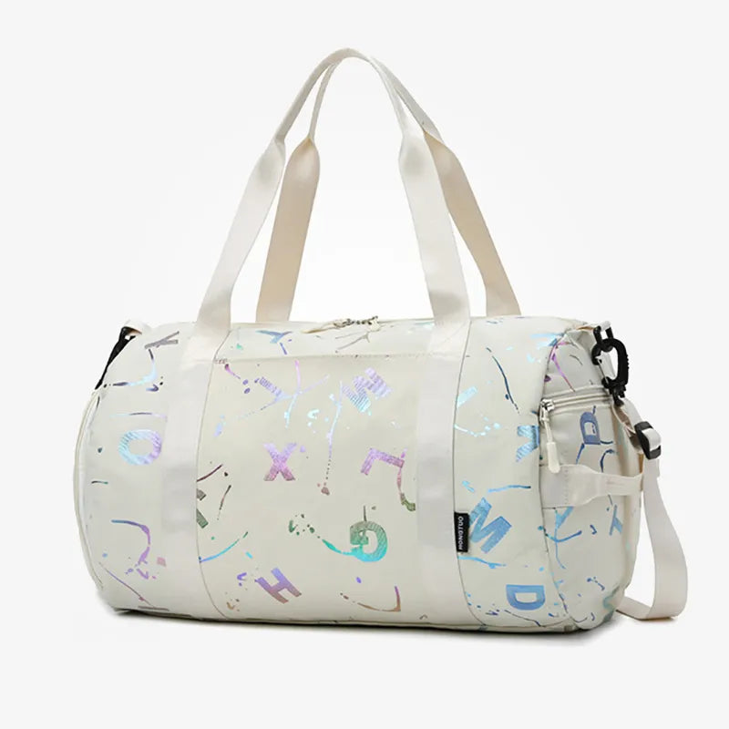 Water-Resistant Sports Bag with Shoe Pocket and Chic Style