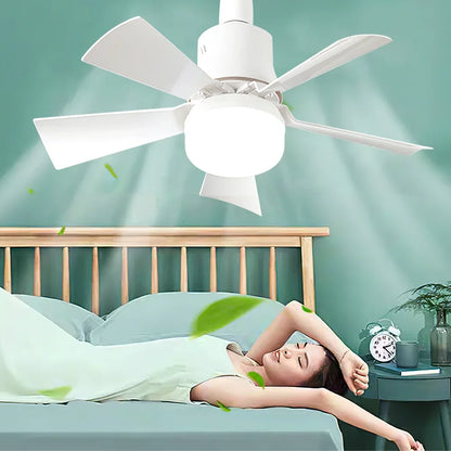 30W Remote-Controlled Ceiling Fan Light - LED Dimming, Quiet Design for Bedroom & Living Room
