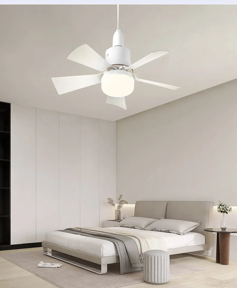 30W Remote-Controlled Ceiling Fan Light - LED Dimming, Quiet Design for Bedroom & Living Room