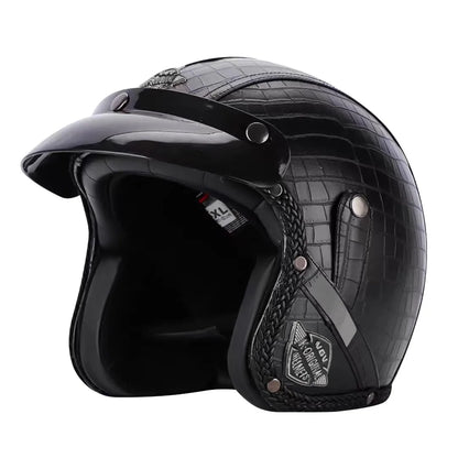 Retro Open Face Motorcycle Helmet - Kael - 3/4 Size