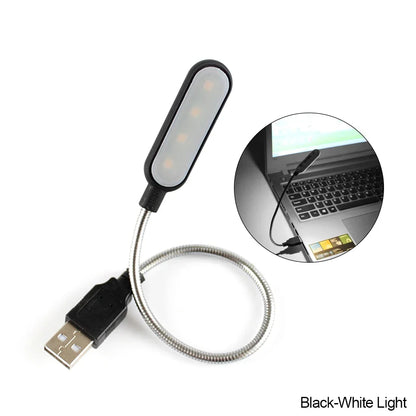 Rechargeable LED Reading Lamp with USB – Flexible Gooseneck, Warm & Cool White, Compatible with Laptop, PC & Power Bank