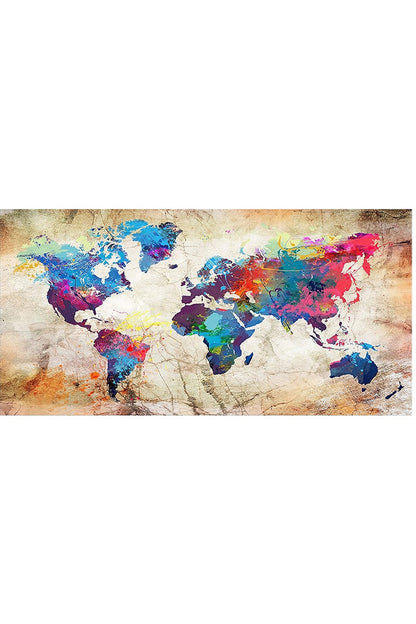 World Map Canvas Art for Home Decor