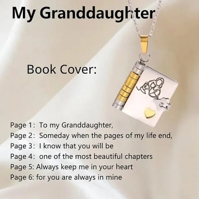 Memory Book Pendant Necklace – Meaningful Jewelry with Affectionate Message