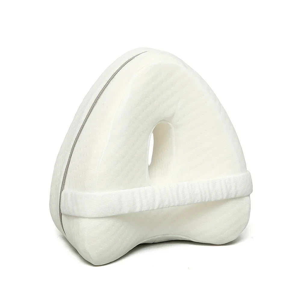 Ergonomic Knee Pillow for Side Sleepers – Memory Foam Leg Spacer with Washable Cover and Elastic Strap