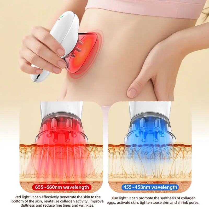 Microcurrent Suction Therapy Device with LED Light - Square & Round Cups, Auto-Off