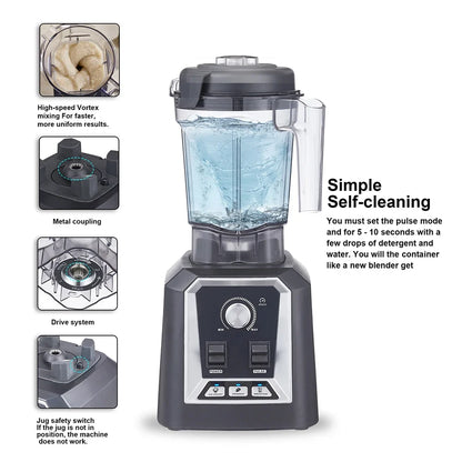 Countertop Blender with 2200W Motor, 3 Settings & 2L BPA-Free Container