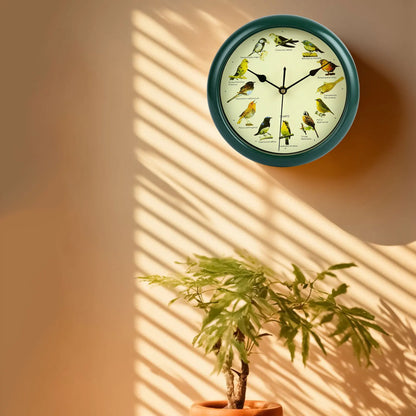 10-Inch Wall Clock Featuring Bird Sounds for Elegant Home Decor