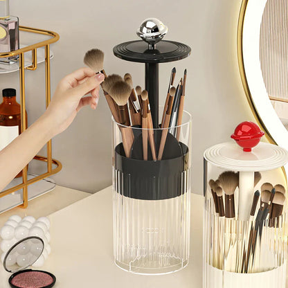 Makeup Brush Organizer with Auto Lift Feature
