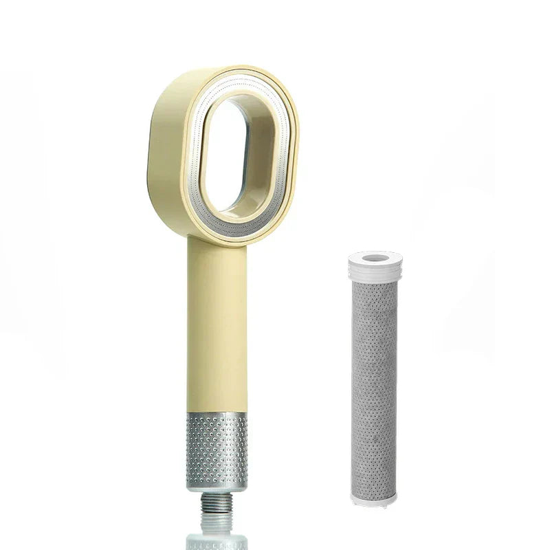 Round Handheld Showerhead with High Pressure and Water-Saving Filter