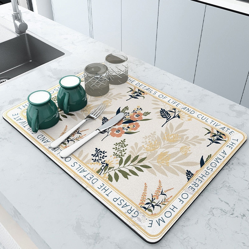 Absorbent Kitchen Mat for Drying Dishes – Safe and Functional