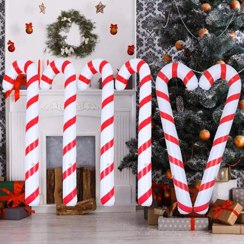 Inflatable Christmas Candy Canes – Set of 4 PVC Decorations, 87 cm