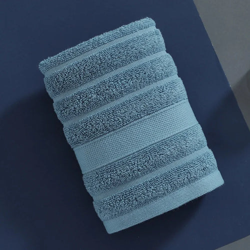 Set of 4 Absorbent Cotton Face Towels 35x35 cm with Ribbed Design for Bath, Travel, and Gym
