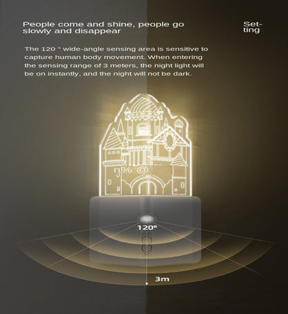 Rechargeable 3D LED Night Wall Light