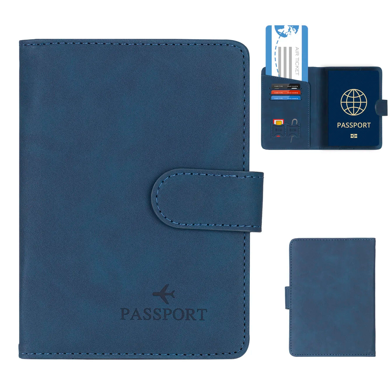 Compact Passport Holder with RFID Protection | Elegant Leather Look for Men & Women