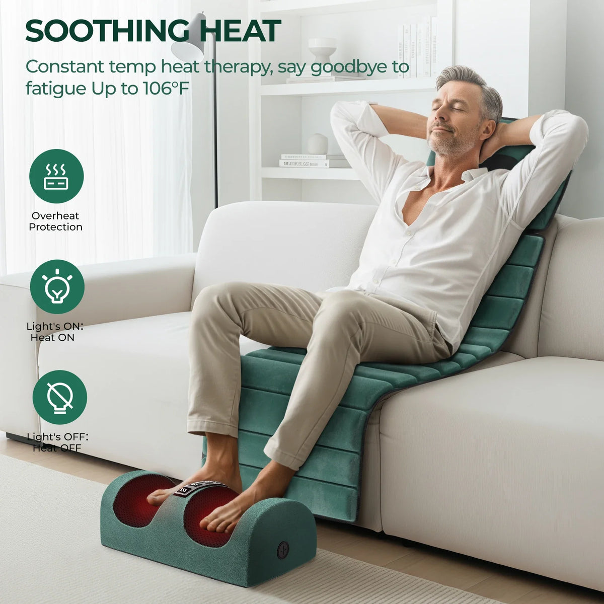 Heat-Enhanced Full Body Massage Mat – 10 Vibration Motors, 9 Settings, Removable Neck Pillow & Foot Massager