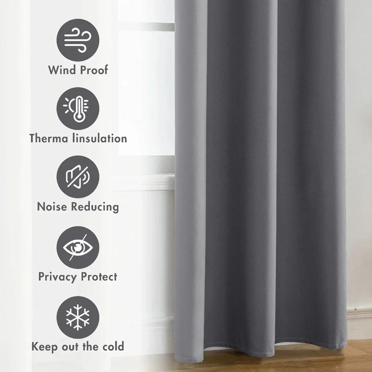 Thermal Lined 100% Blackout Curtains for Privacy and Comfort - Modern Design