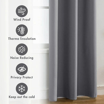Thermal Lined 100% Blackout Curtains for Privacy and Comfort - Modern Design