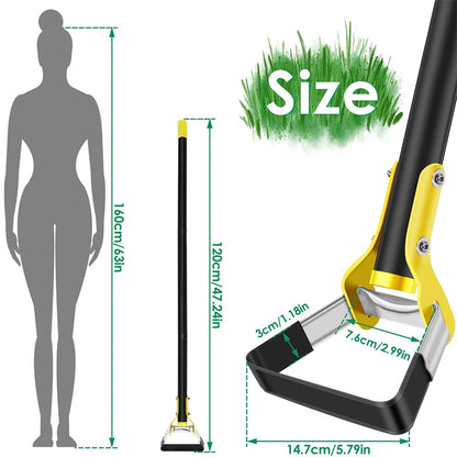 Garden Hoe | Triangular Weeder in Stainless Steel | Ergonomic Stirrup Hoe with 120–160 cm Handle