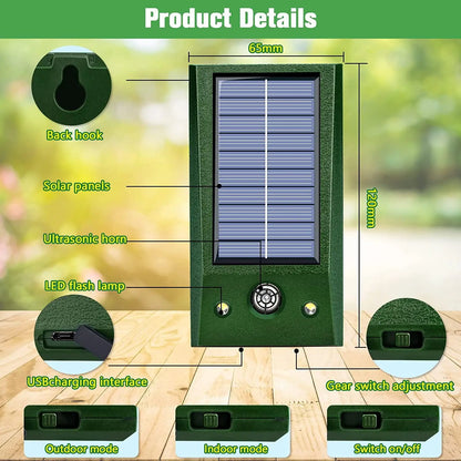 Ultrasonic Bird Repeller – Solar Powered & Weather Resistant