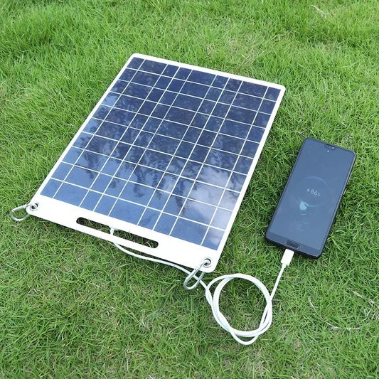 100W Solar Panel with Dual USB Outputs | Waterproof & Suitable for Outdoor Use