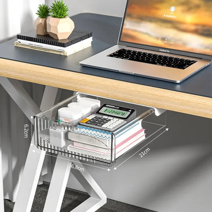 Pull-Out Under-Desk Drawer Organizer | Hidden Plastic Storage Solution