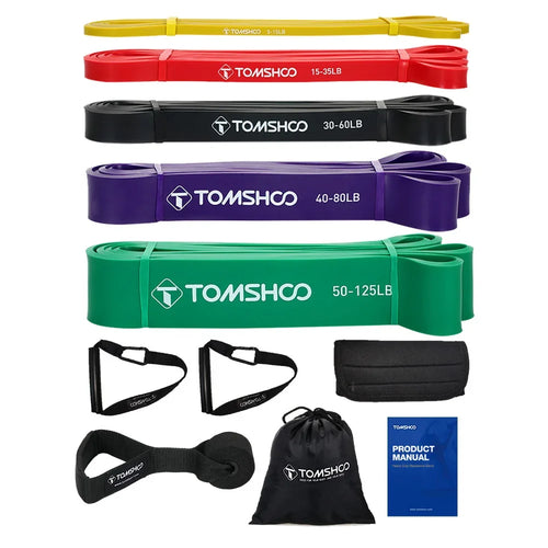 Portable Home Workout Kit with Resistance Bands – 5 Levels (5–125 LB), Handles, Door Anchor & Carry Bag