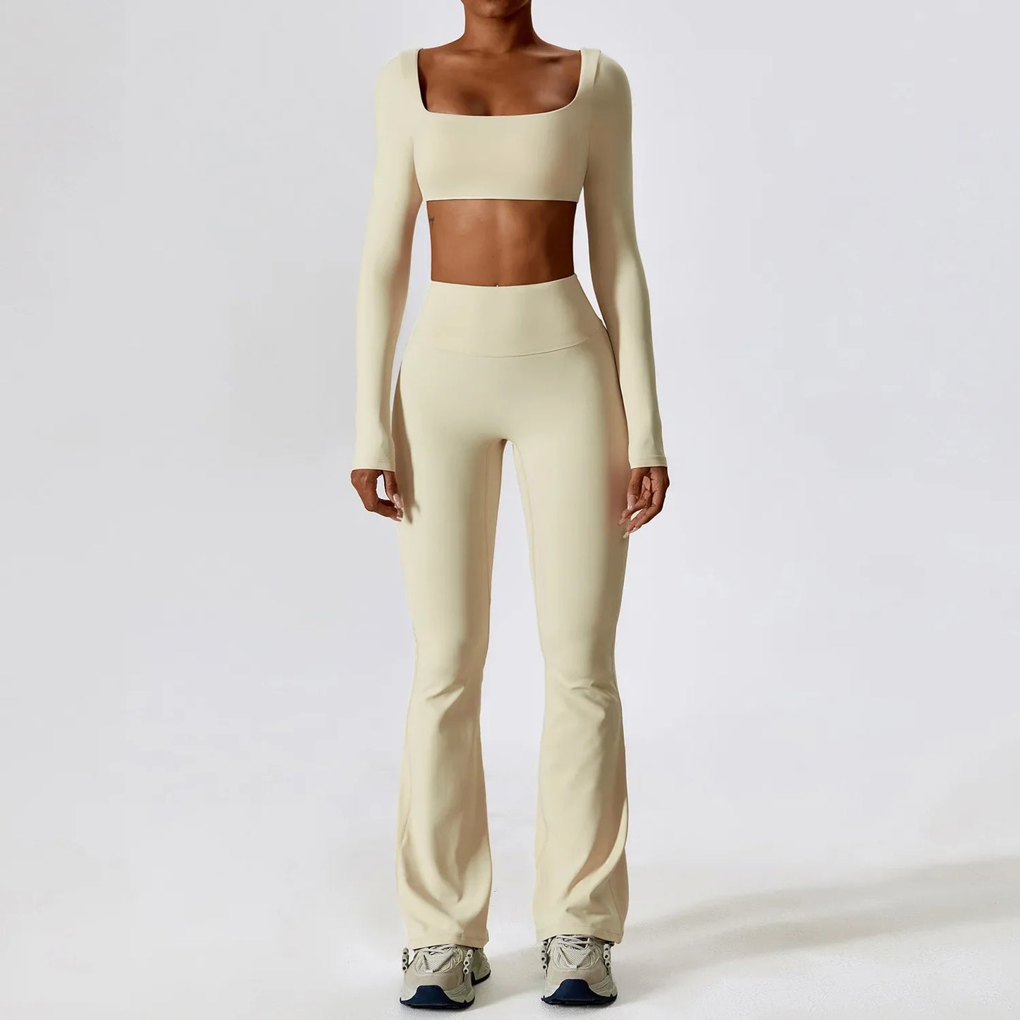2-Piece Women's Workout Outfit - Breathable Leggings and Sports Bra Set