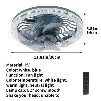 Elegant Fan Lamp with Remote Control - 3-in-1 Noise-Free Design