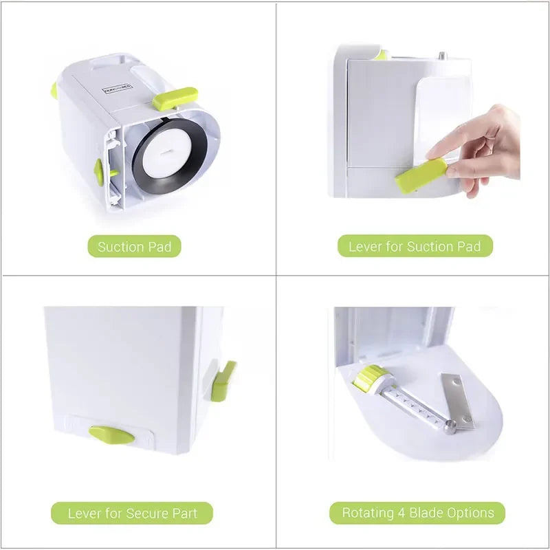 4-in-1 Spiral Vegetable Slicer with Stainless Steel Blades – Non-Slip, Compact for Zoodles and Vegetable Pasta