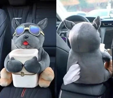 Pet Vehicle Armrest Organizer with Waste Bin and Tissue Holder