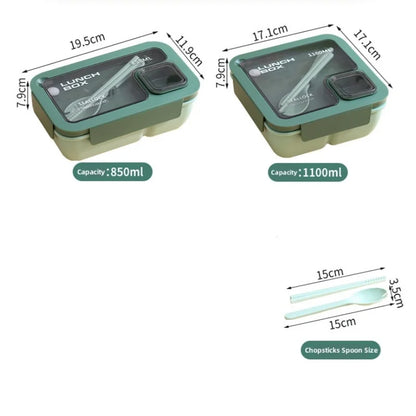 Microwave-Safe Meal Prep Container with Cutlery - Leak-Resistant Bento Box