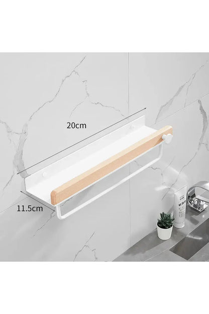 Wooden Wall Shelf with Accent Design