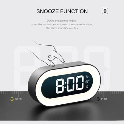 LED Alarm Clock with Digital Display and Night Light Feature