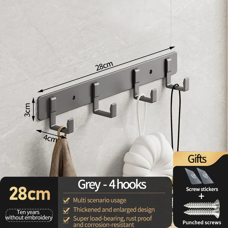 Wall and Door Coat Hooks – Aluminum Hangers for Entryway and Closet, Space-Saving and Durable