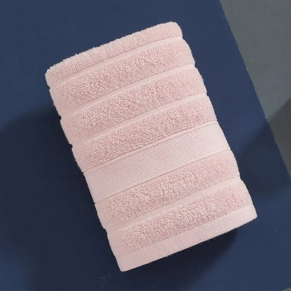 Set of 4 Absorbent Cotton Face Towels 35x35 cm with Ribbed Design for Bath, Travel, and Gym