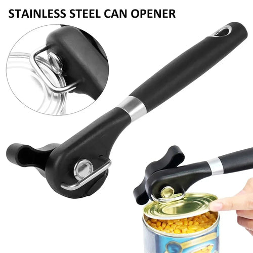 Side-Cutting Can Opener - Safe, Rust-Free & Ergonomic for Kitchen & Outdoor