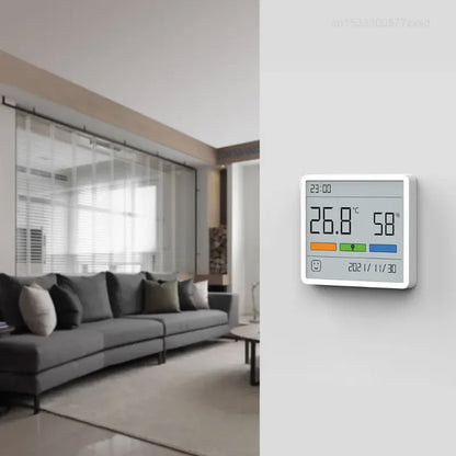Digital Thermometer and Humidity Meter with Clock for Indoor Use