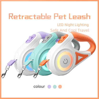 Ergonomic LED Retractable Leash for Dogs and Cats – Safe Night Walks