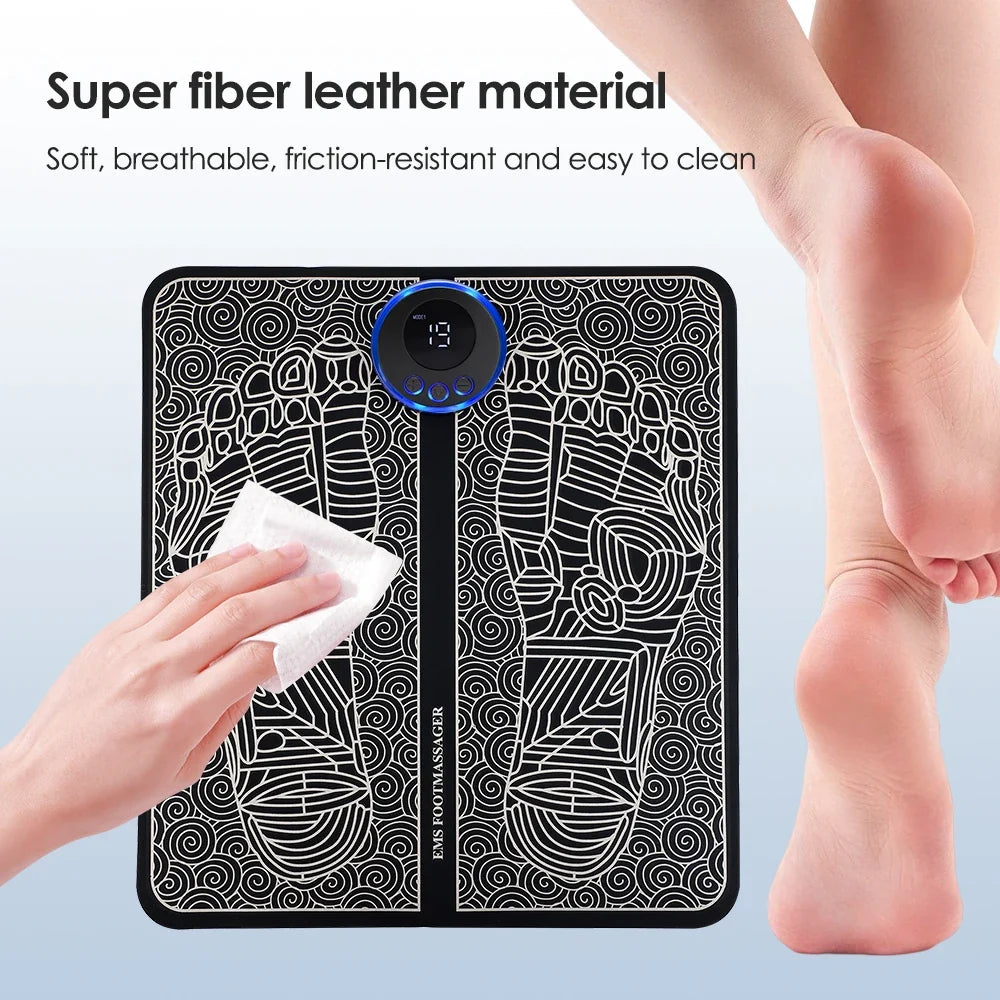 Rechargeable Foot and Leg Stimulator Mat with Remote – 8 Modes, 19 Intensities
