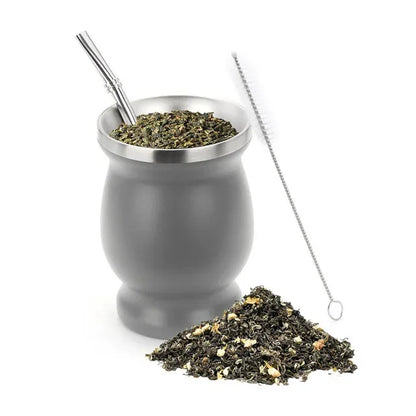 230 ml Stainless Steel Mate Cup | Double-Walled Insulation | Includes Spoon and Brush Set