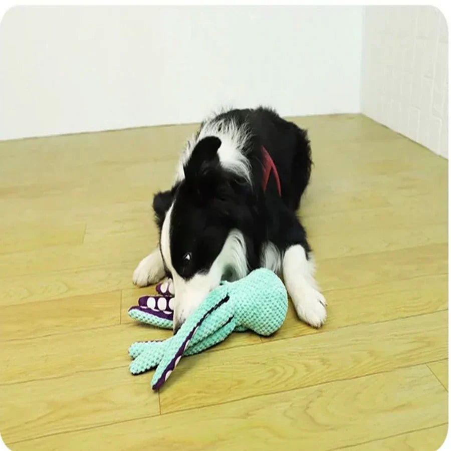 Soft Octopus Chew Toy for Dogs with Squeaker – Dental Care & Fun for All Breeds