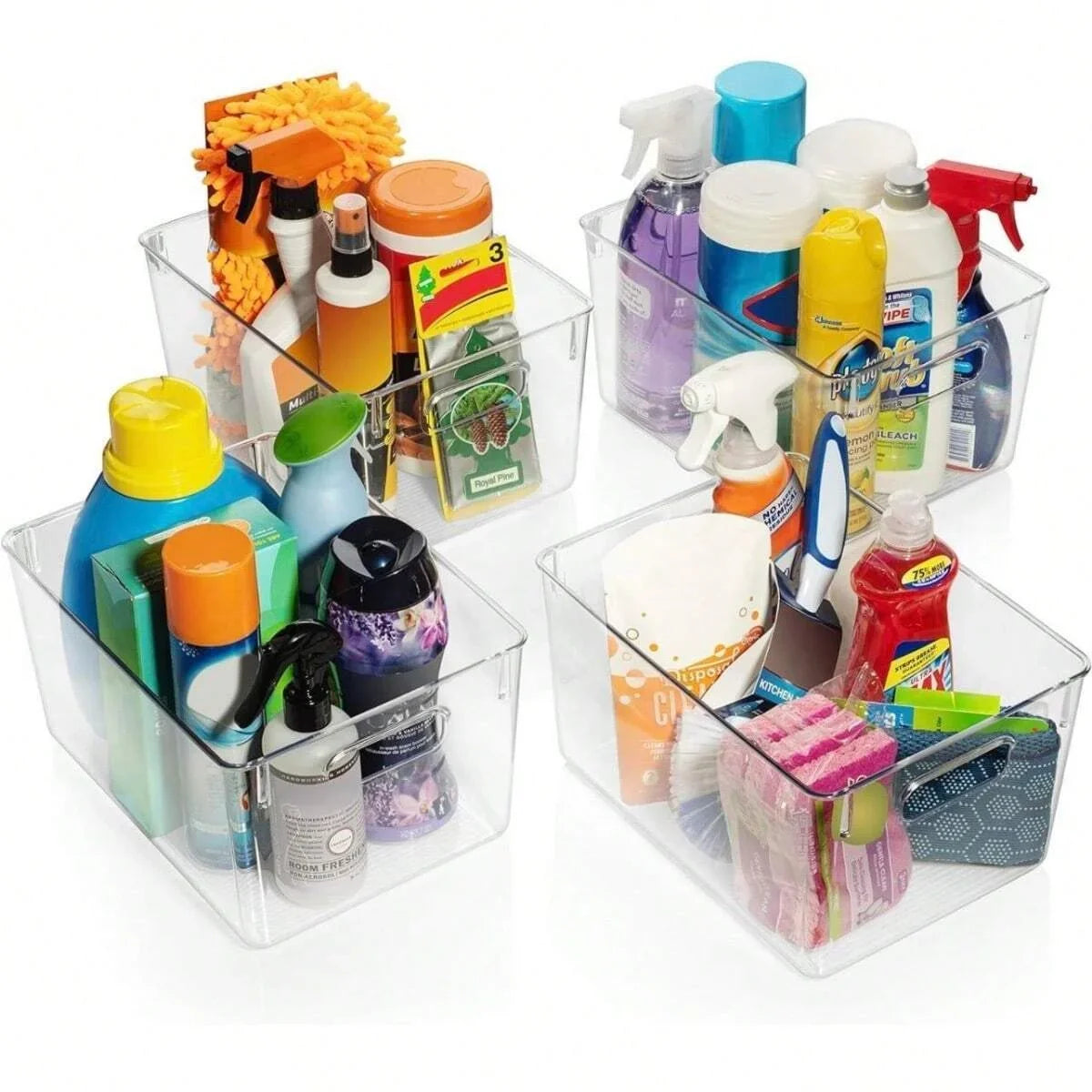 Stackable Clear Acrylic Storage Bins for Refrigerator and Pantry Organization