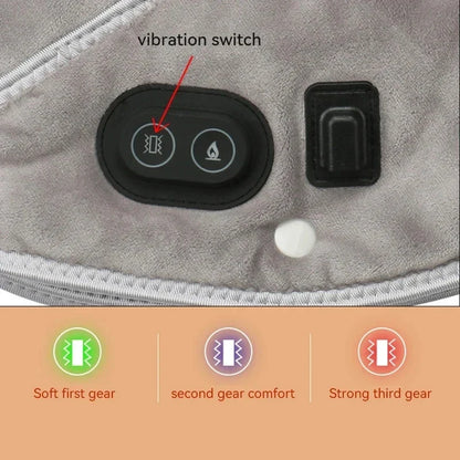 USB Heating Pillow with Vibration for Neck and Shoulder Massage | Soft Plush | 3 Temperature Settings & Timer