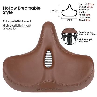 Ergonomic Wide Bicycle Seat – Shock-Absorbing Comfort for Urban and Trail Riding