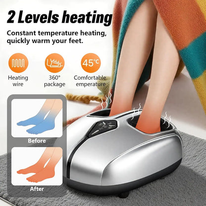Foot Massager with Heat and Air Compression – 4 Modes, 5 Intensities, Remote Control
