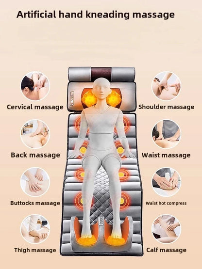 Heat-Enhanced Full Body Massage Mattress with 10 Vibration Zones for Back, Waist, Hips, Thighs, and Calves